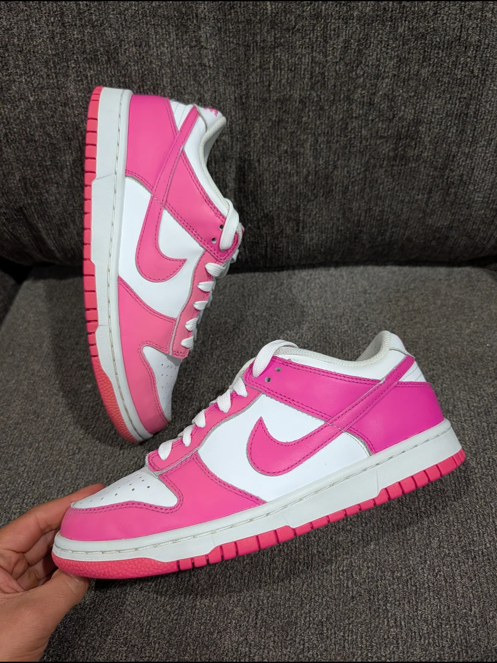 Nike Women’s Pink and White Low-Top Sneakers